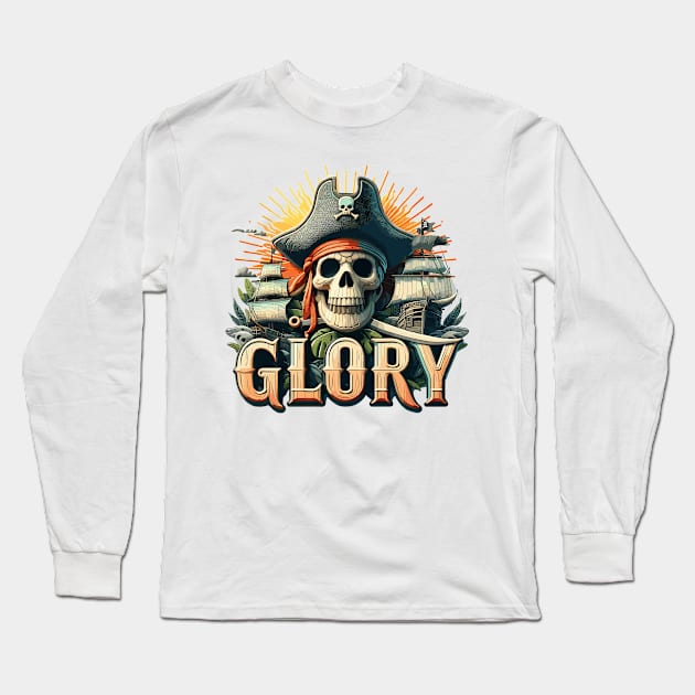 Pirate Glory Long Sleeve T-Shirt by Vehicles-Art